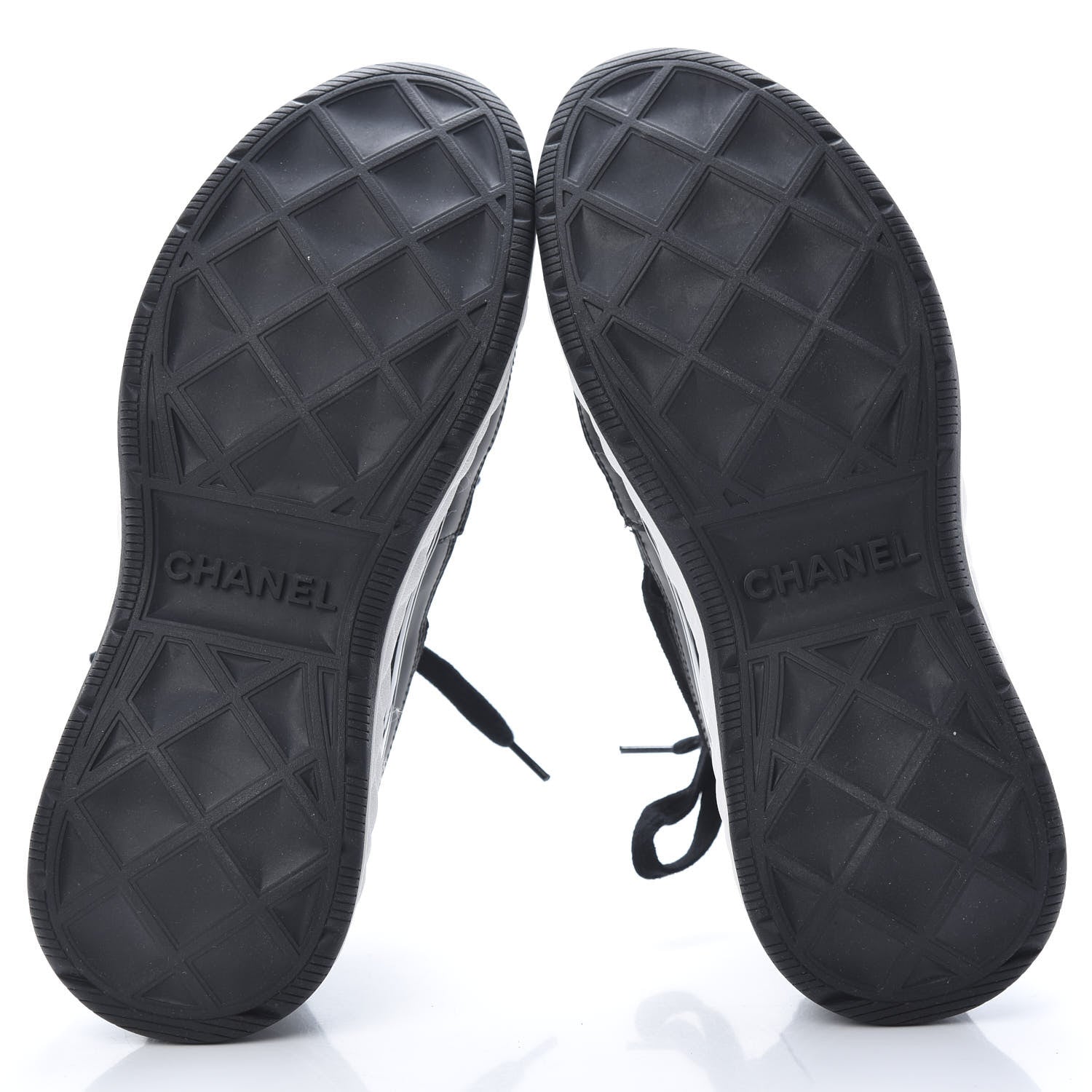 Chanel Fabric Calfskin Suede CC Sneakers 36 Black 5 of 8