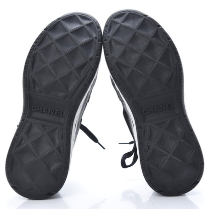Chanel Fabric Calfskin Suede CC Sneakers 36 Black 5 of 8