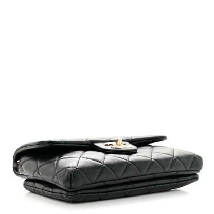 Chanel Lambskin Quilted CC Pocket Clutch With Chain Black 4 of 11