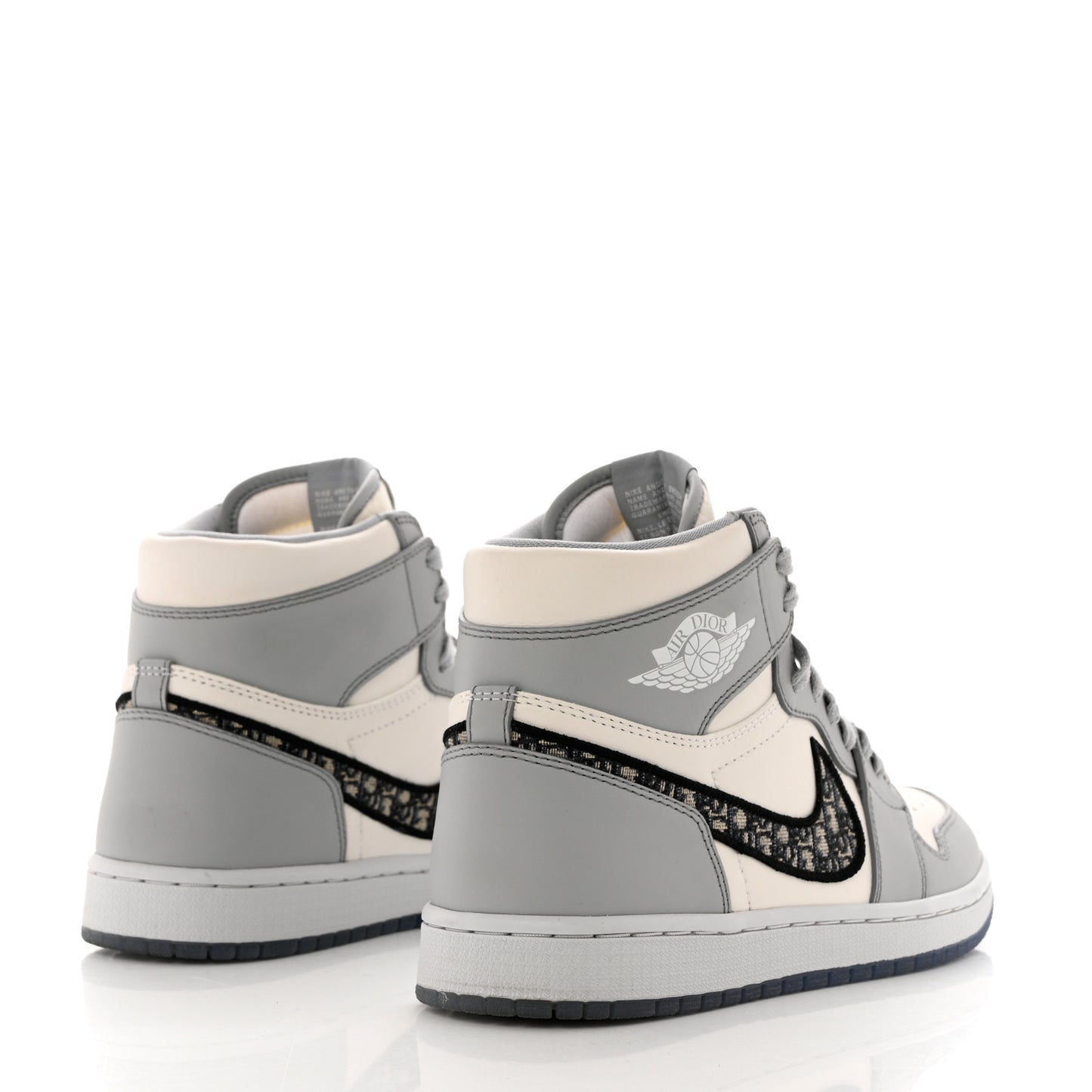 X NIKE AIR JORDAN Calfskin Mens Oblique High Sneakers 41 Beige White