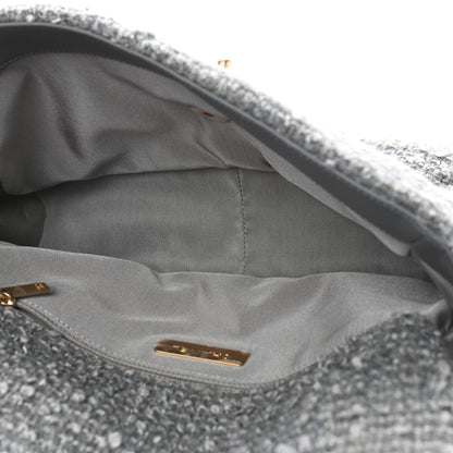 Chanel Tweed Quilted Large Chanel 19 Flap Grey 5 of 9