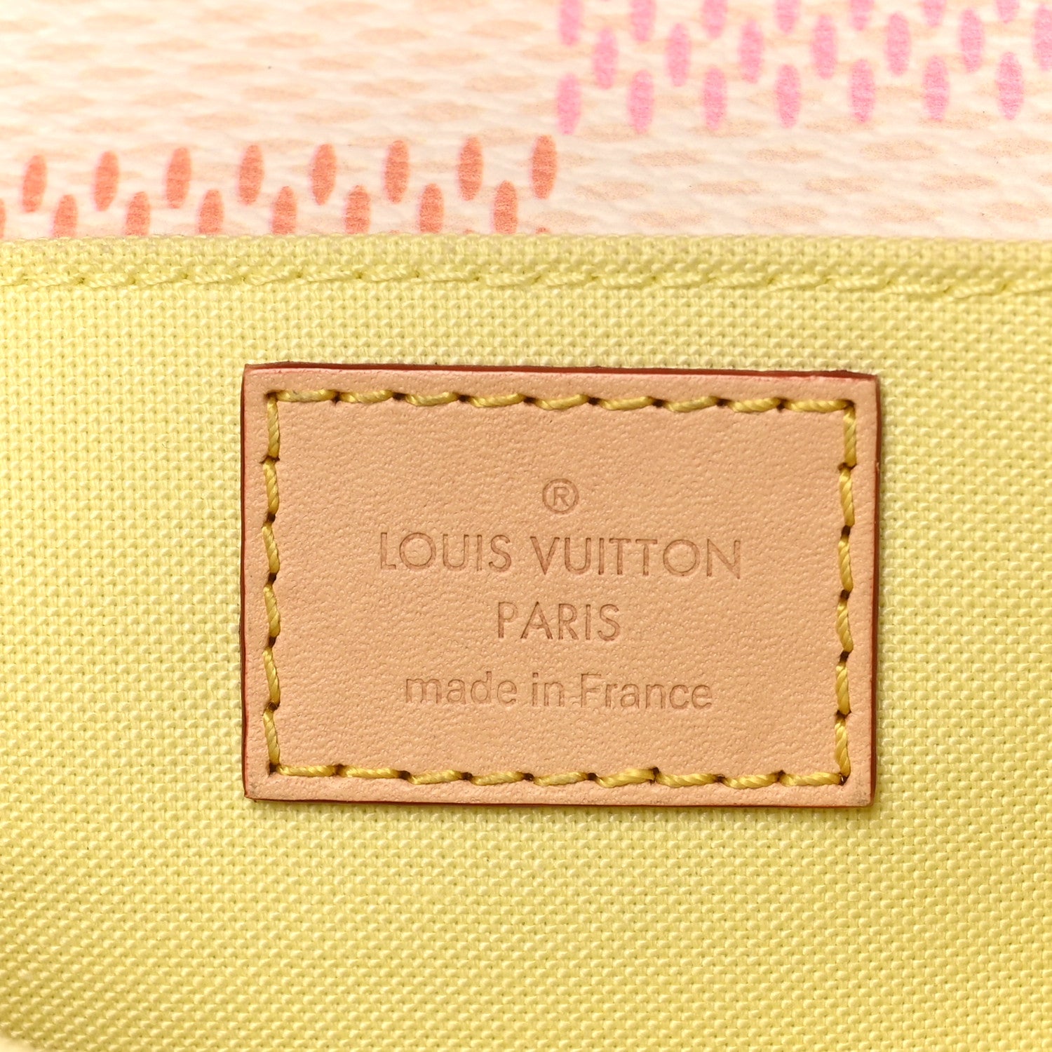 ルイヴィトン　ボストンバッグ　メイドインFrance Louis Vuitton Damier Giant Pochette Metis East West Peach 1816606