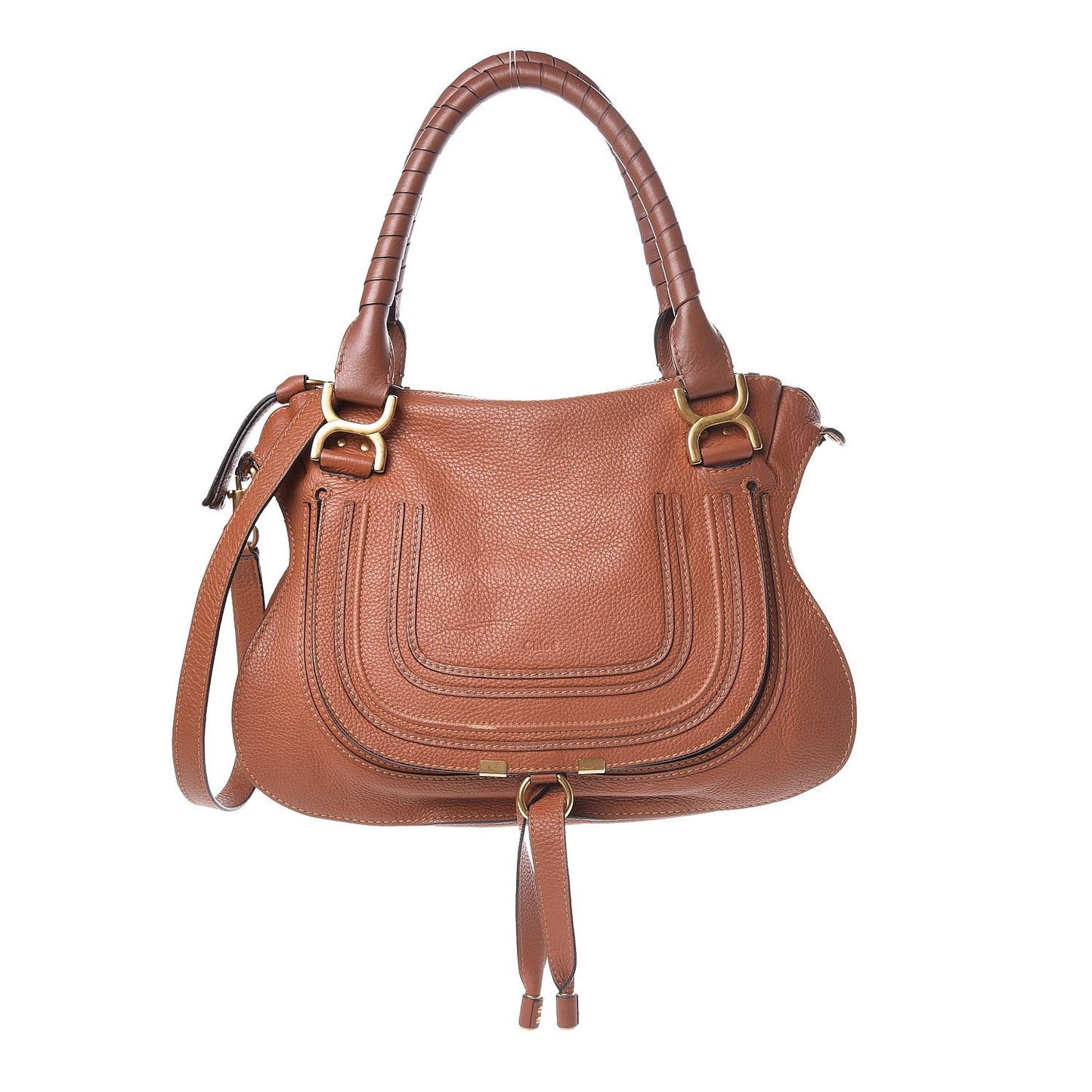 Calfskin Medium Marcie Satchel Tan