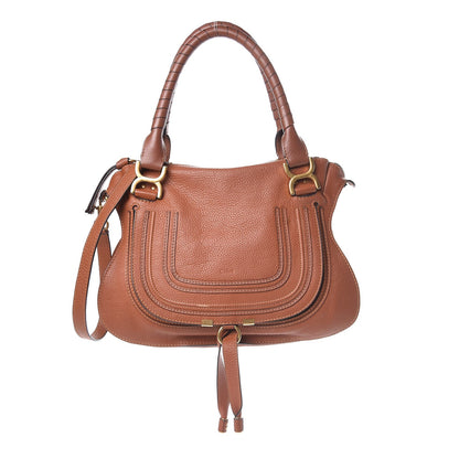 Chloe Calfskin Medium Marcie Satchel Tan 1 of 15