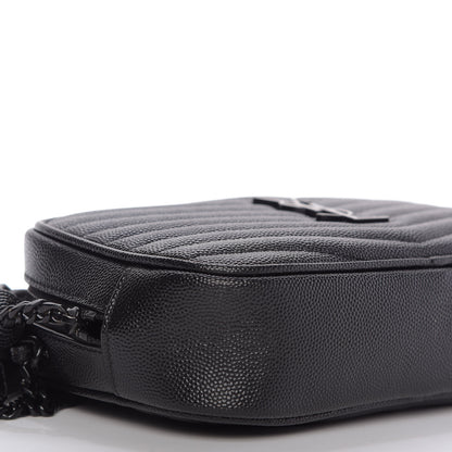 Saint Laurent Grain De Poudre Matelasse Monogram Mini Lou Camera Bag Black 6 of 10