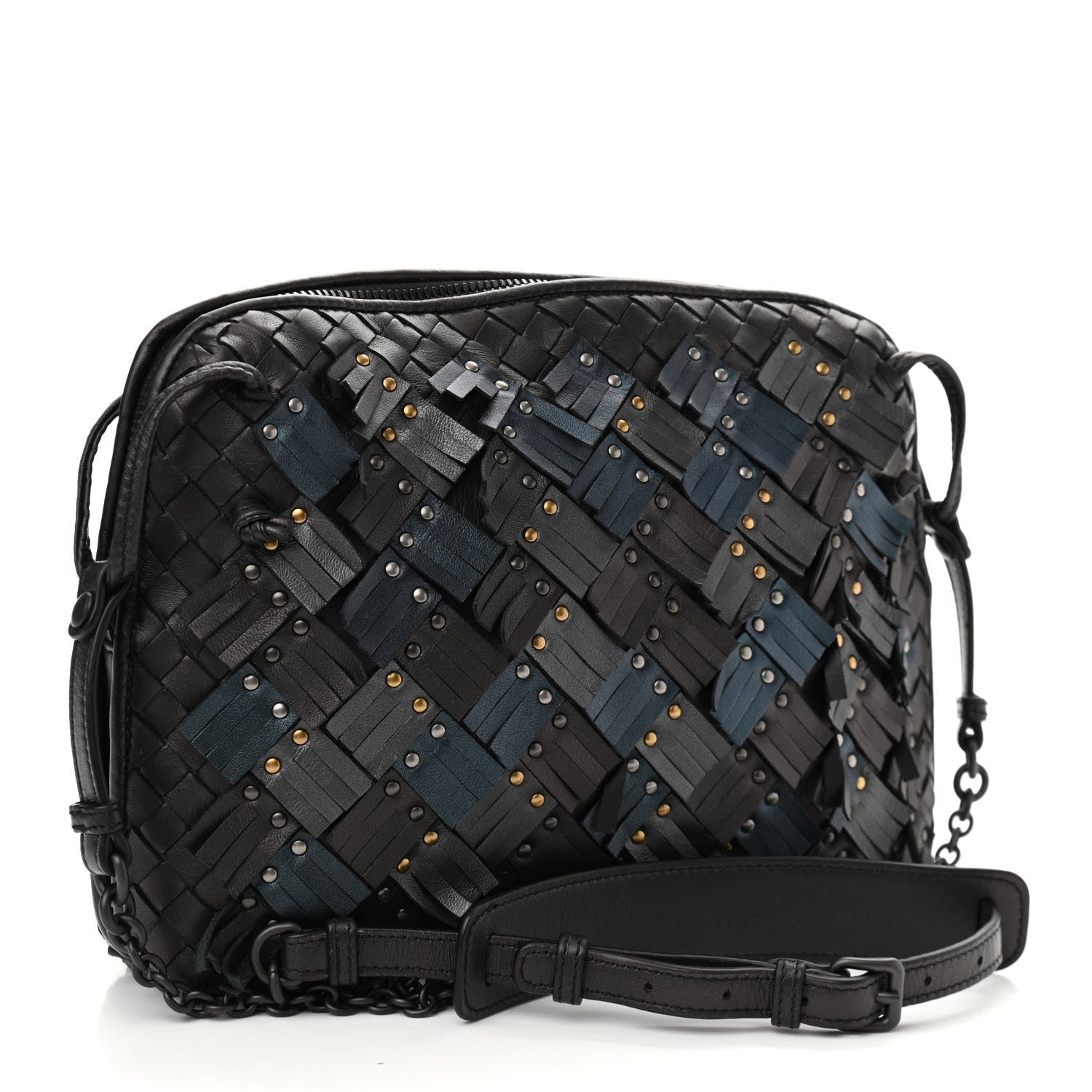 Bottega Veneta Nappa Intrecciato Fringe Studded Nodini Crossbody Messenger Multicolor 3 of 10