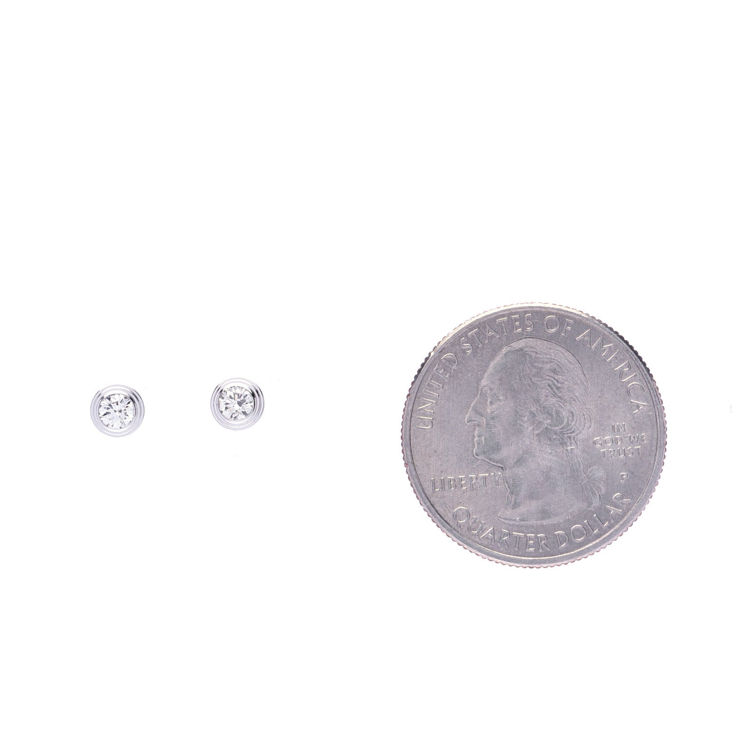 Cartier 18K White Gold Diamond MM D'Amour Earrings 2 of 5