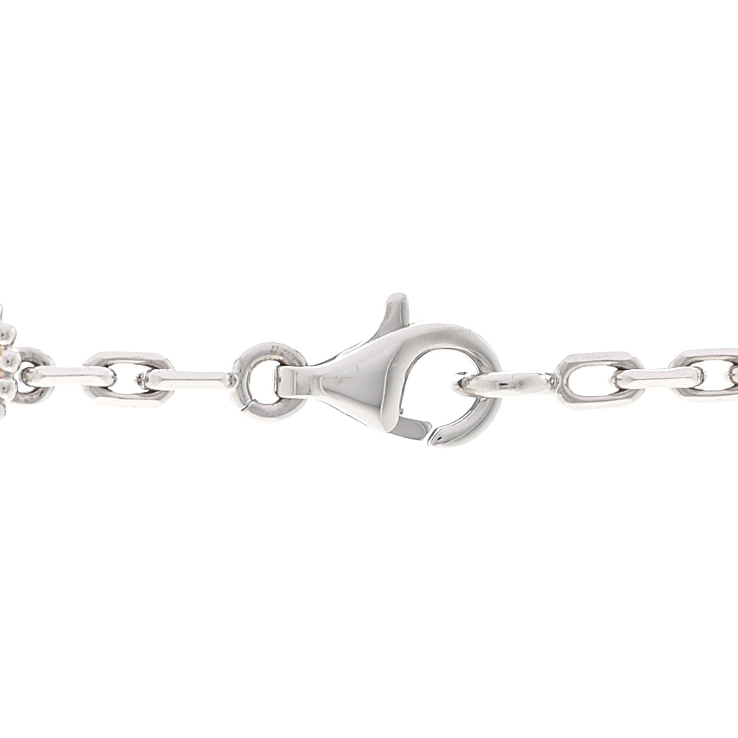 18K White Gold Mother of Pearl 10 Motifs Vintage Alhambra Necklace