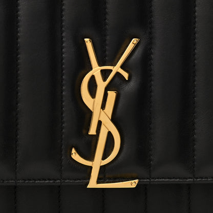 Saint Laurent Lambskin Matelasse Monogram Medium Vicky Chain Bag Black 7 of 9