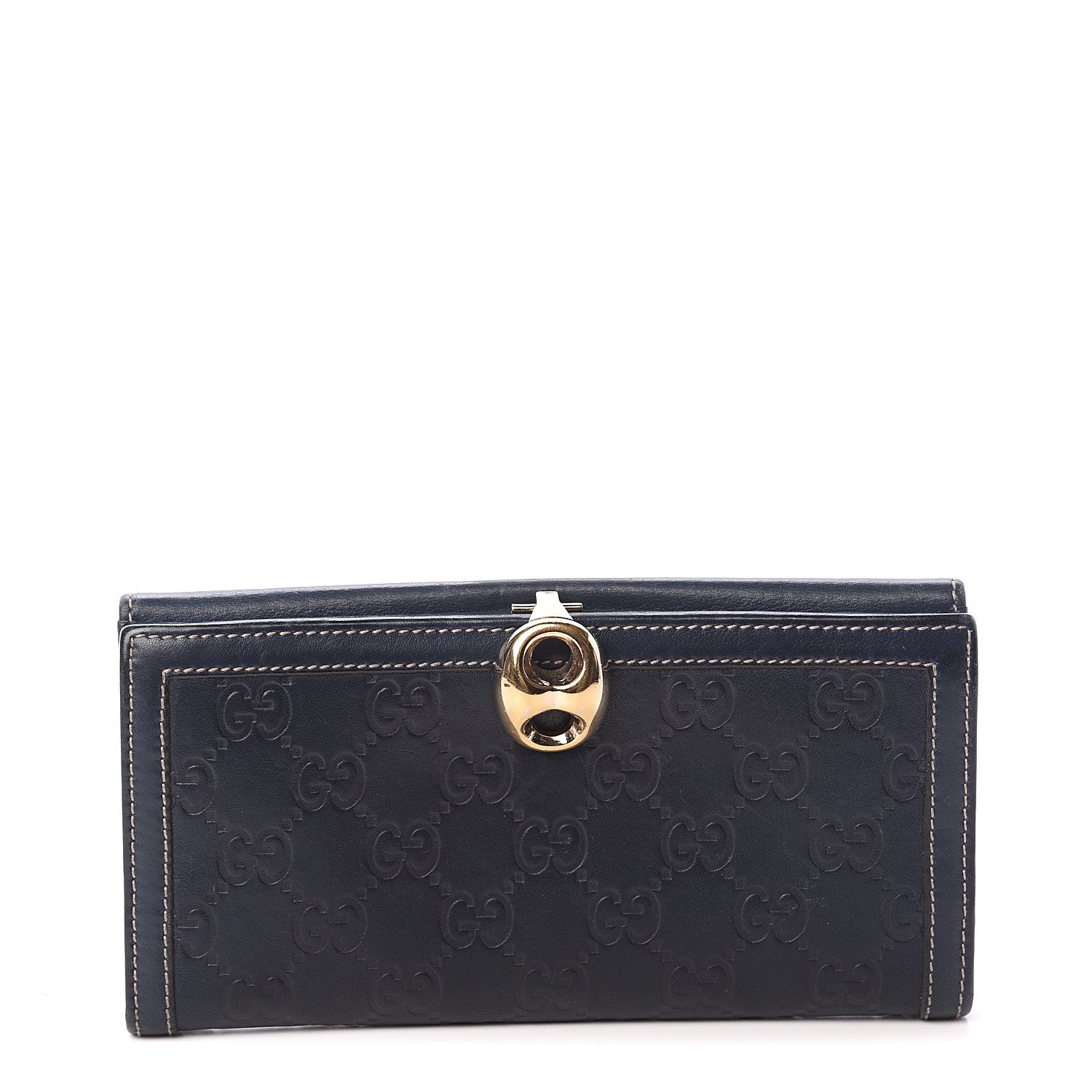 Gucci Guccissima Wave Continental Wallet Blue 1 of 5
