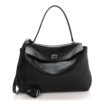Balenciaga Natural Smooth Calfskin Medium Rodeo Top Handle Handbag Black Black 1 of 9
