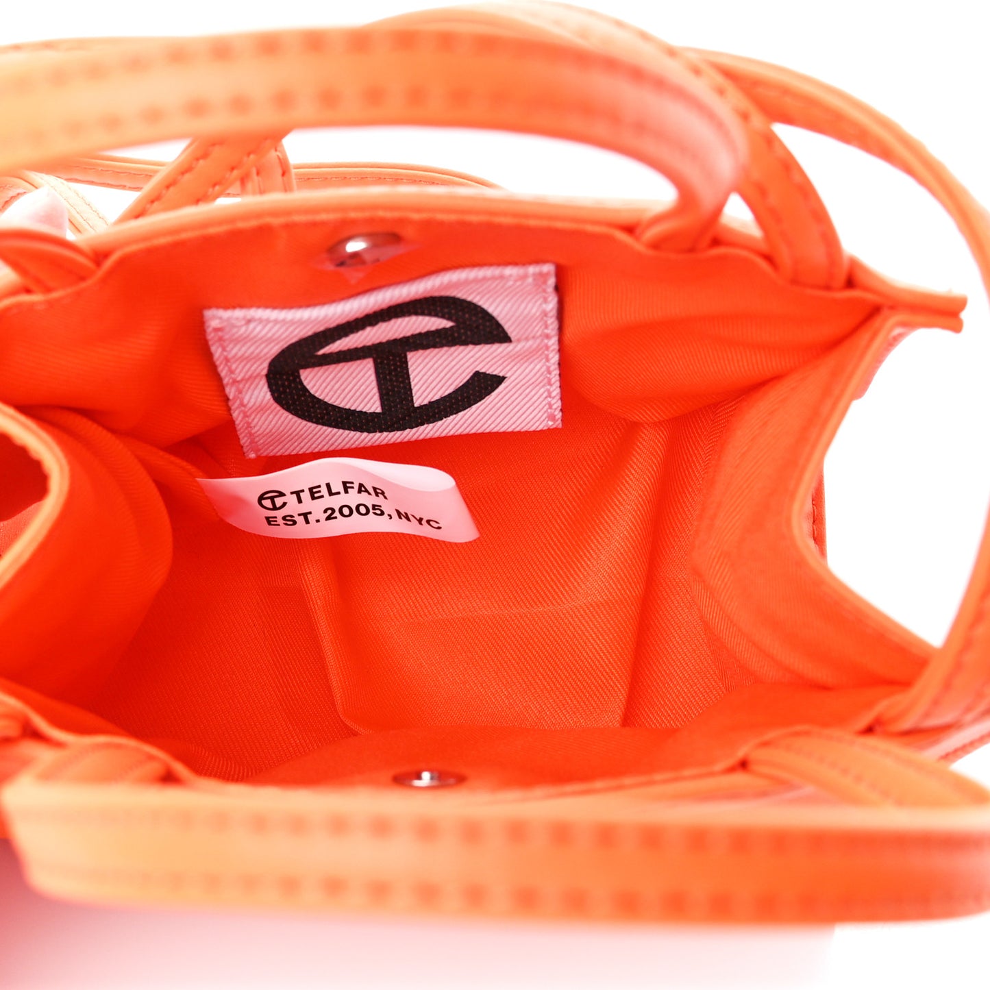 Vegan Leather Small Shopping Bag Orange