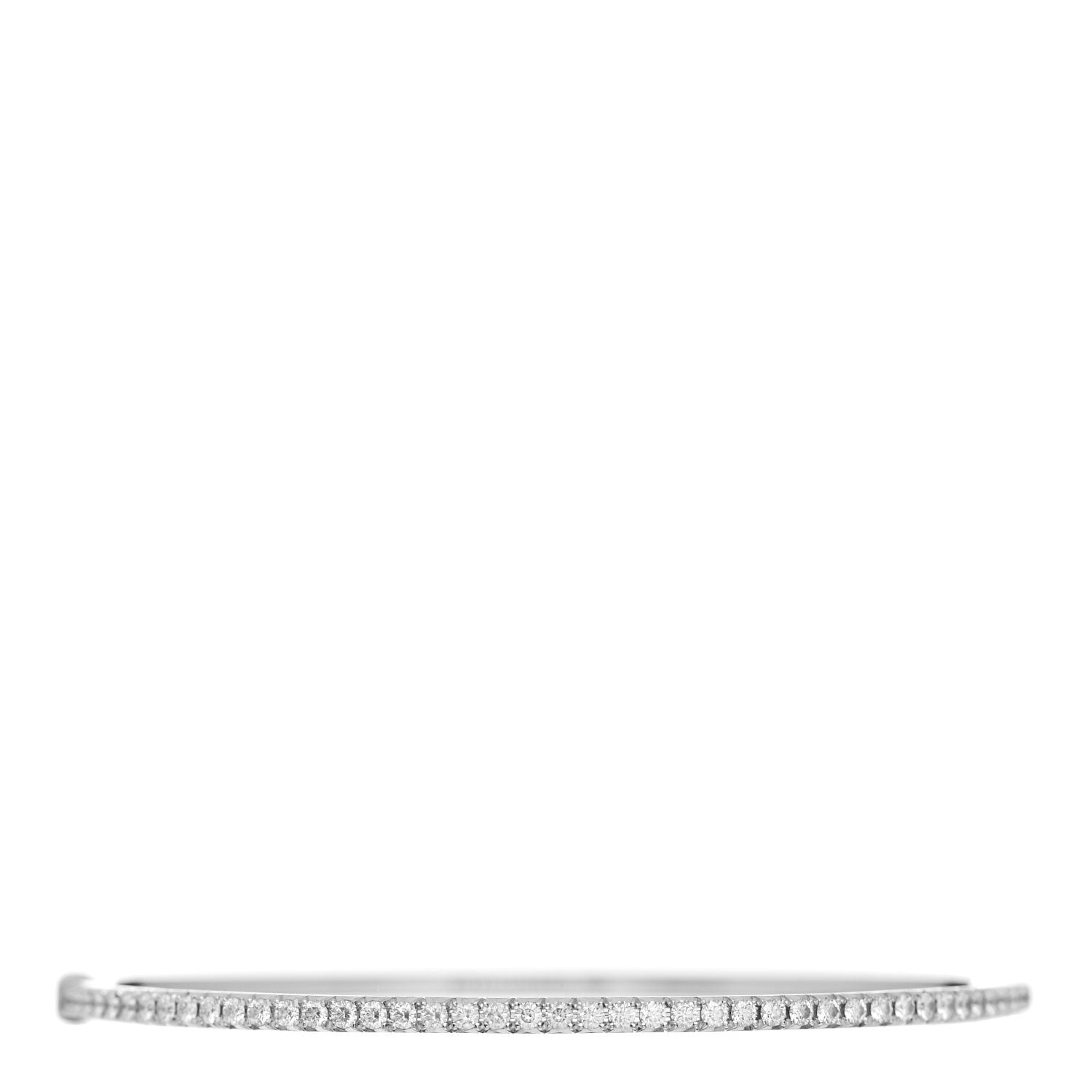 Tiffany 18K White Gold Diamond Metro Bangle Bracelet 1 of 4