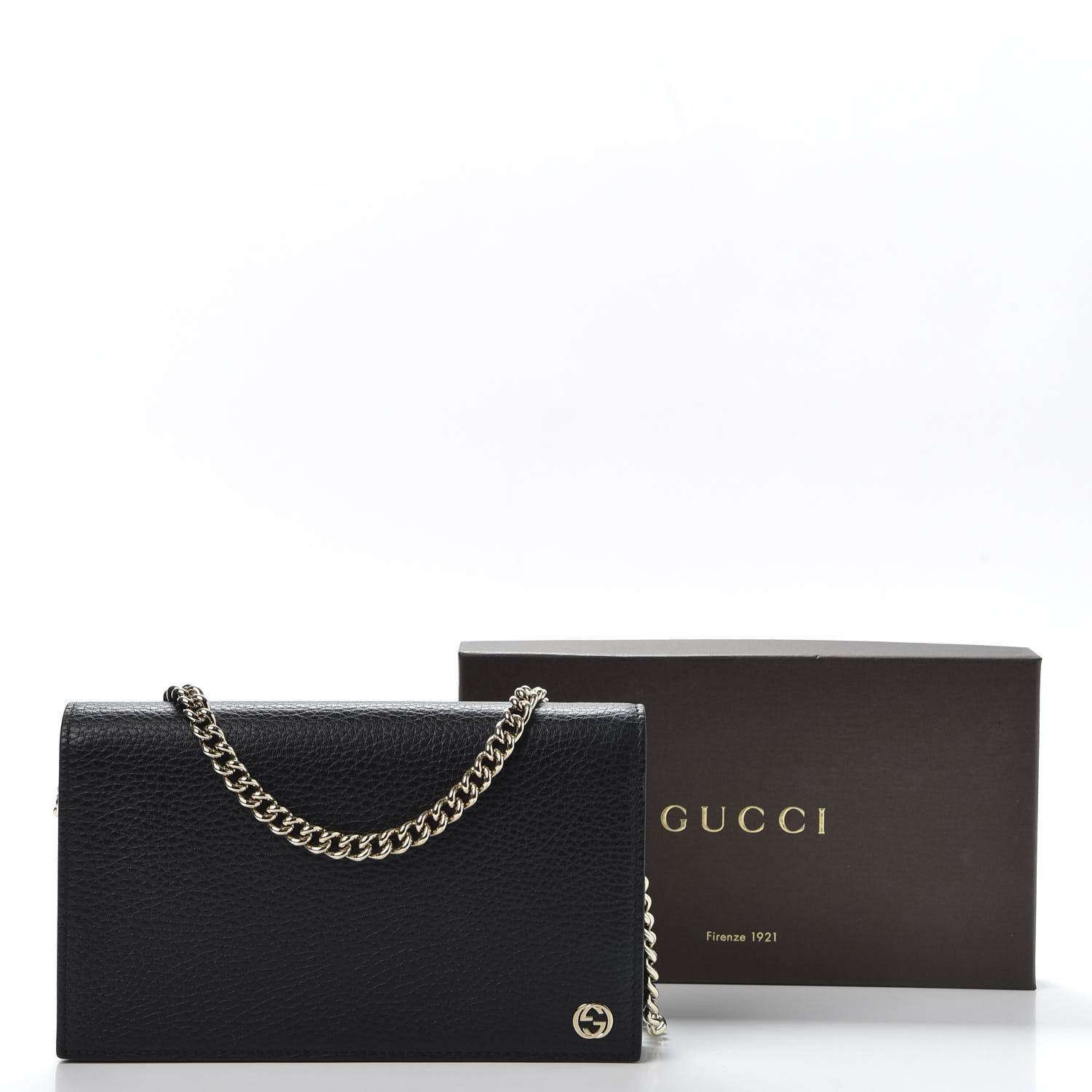 Gucci Dollar Calfskin Medium Betty Chain Wallet Black 10 of 10