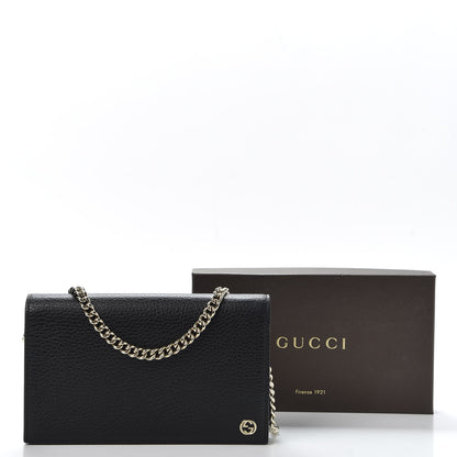 Gucci Dollar Calfskin Medium Betty Chain Wallet Black 10 of 10