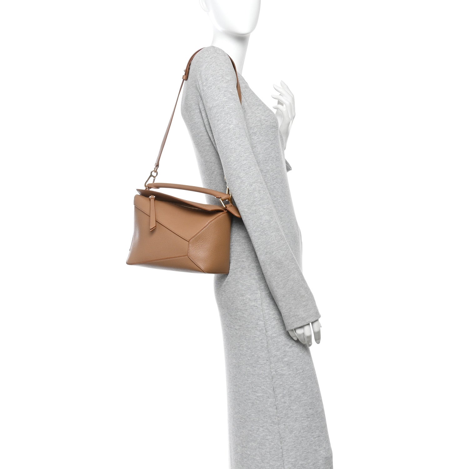Loewe Grained Calfskin Small Puzzle Edge Bag Toffee 2 of 12