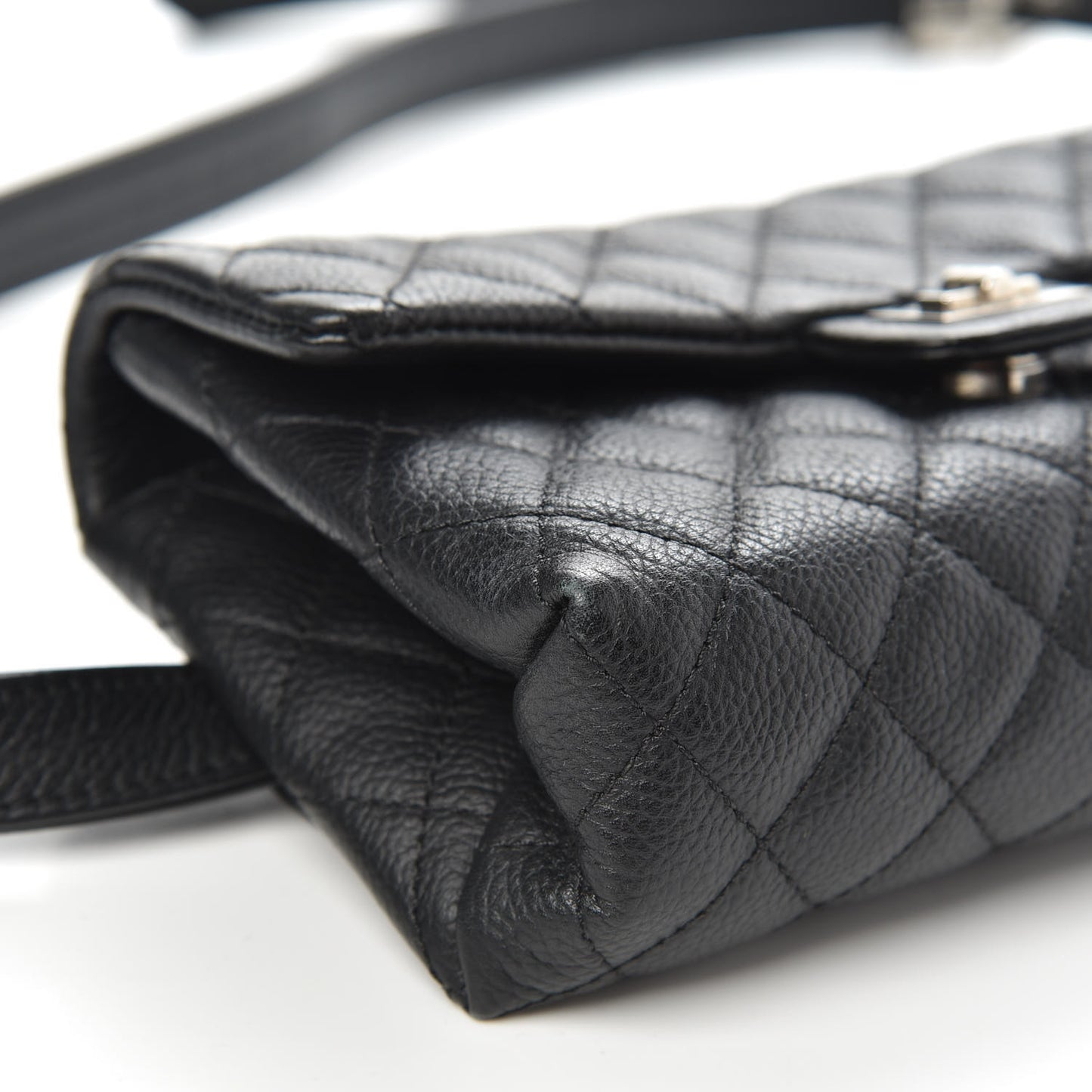 Grained Calfskin Quilted 2.55 Reissue Flap Belt Bag Clutch Black