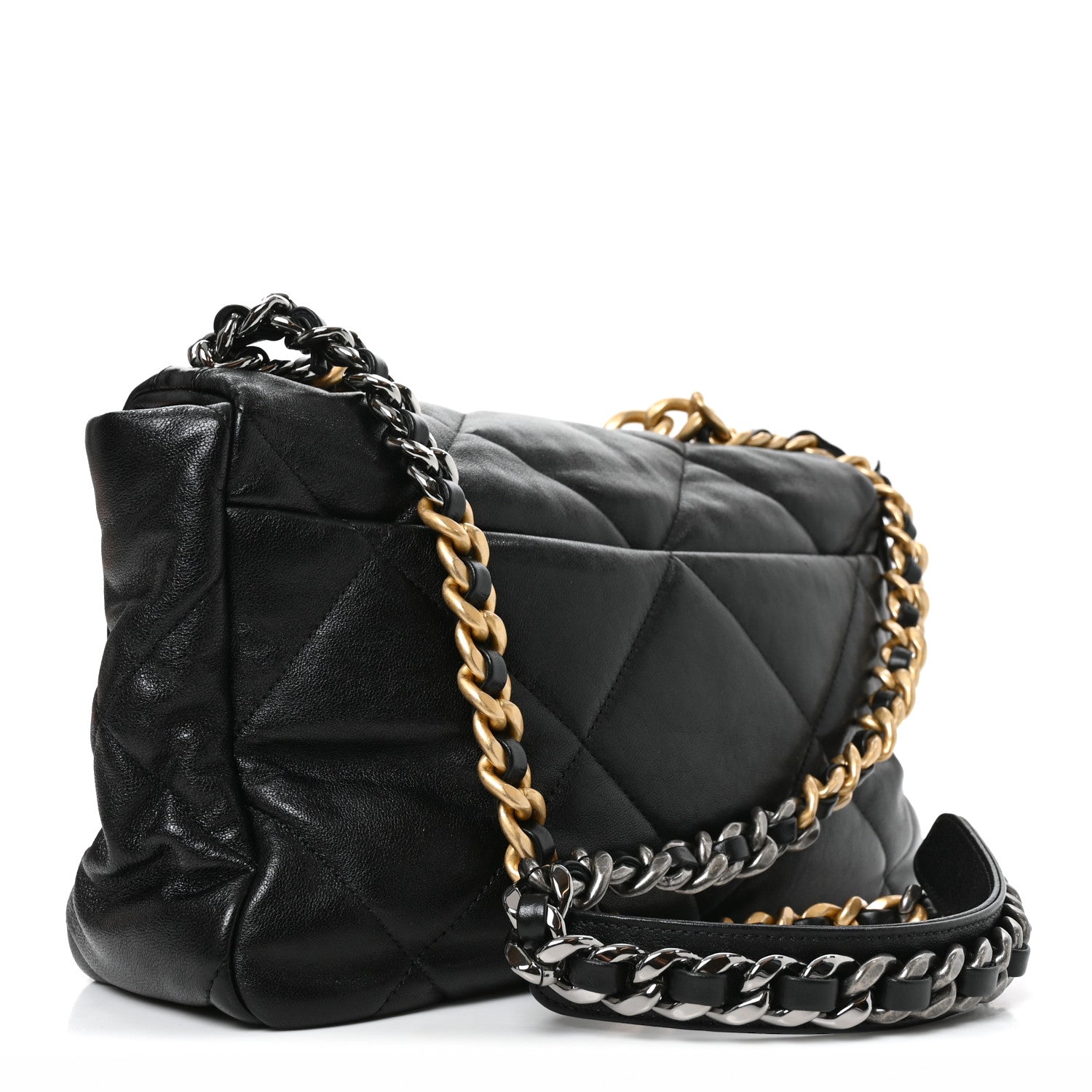 Chanel Lambskin Quilted Large Chanel 19 Flap Black 3 of 10