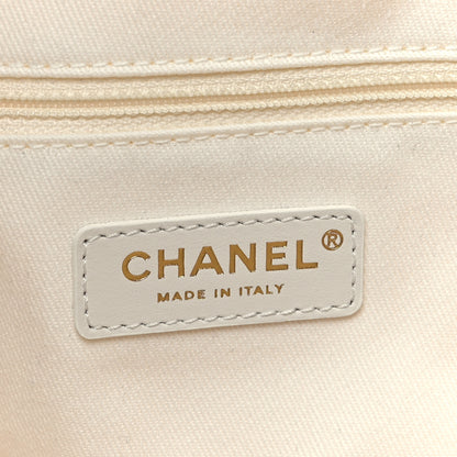 Chanel Canvas Pearl Medium Deauville Tote Ecru Beige 6 of 11
