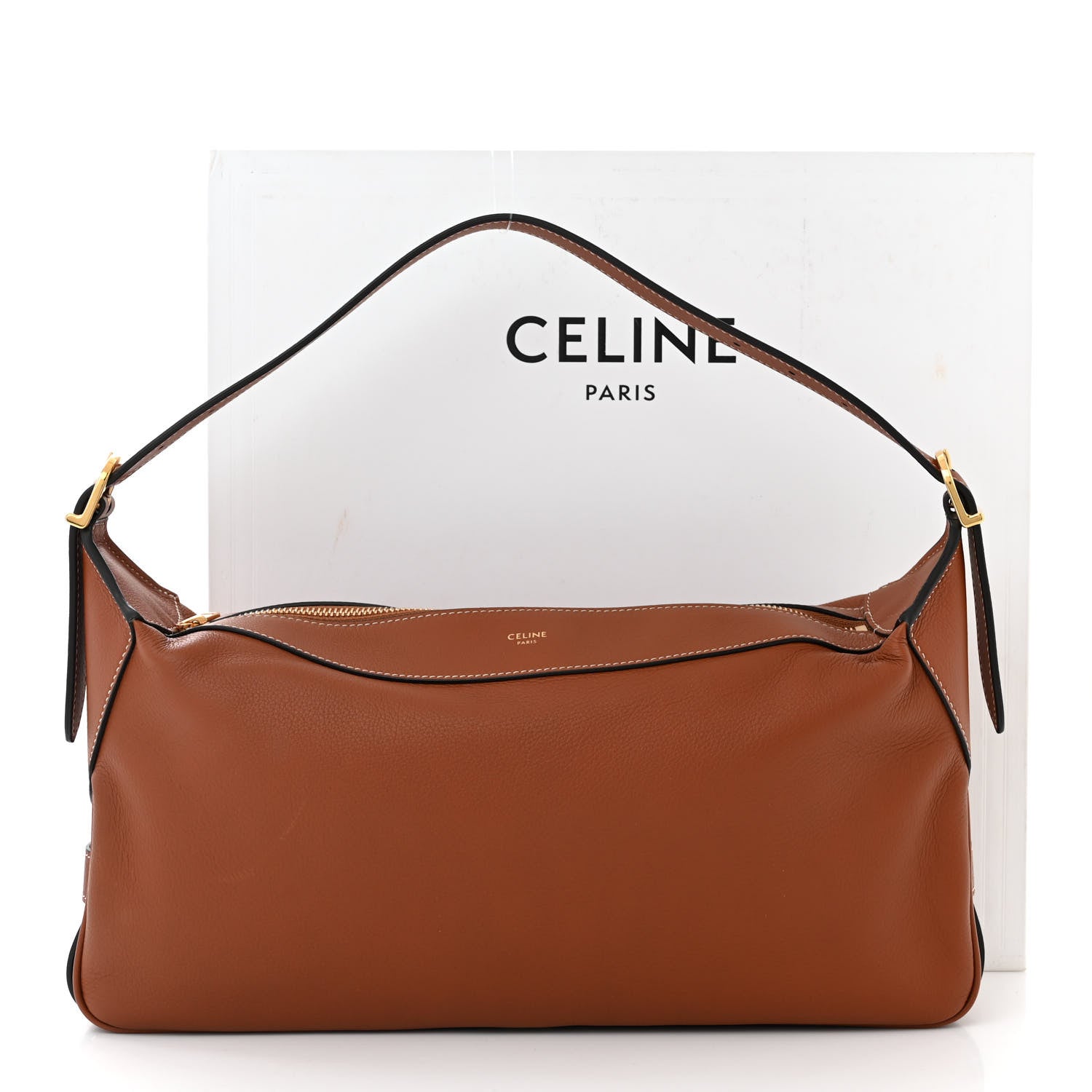 Celine Supple Calfskin Medium Romy Shoulder Bag Tan 13 of 13