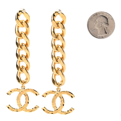 Chanel Metal CC Pick Drop Earrings Gold 2 of 5