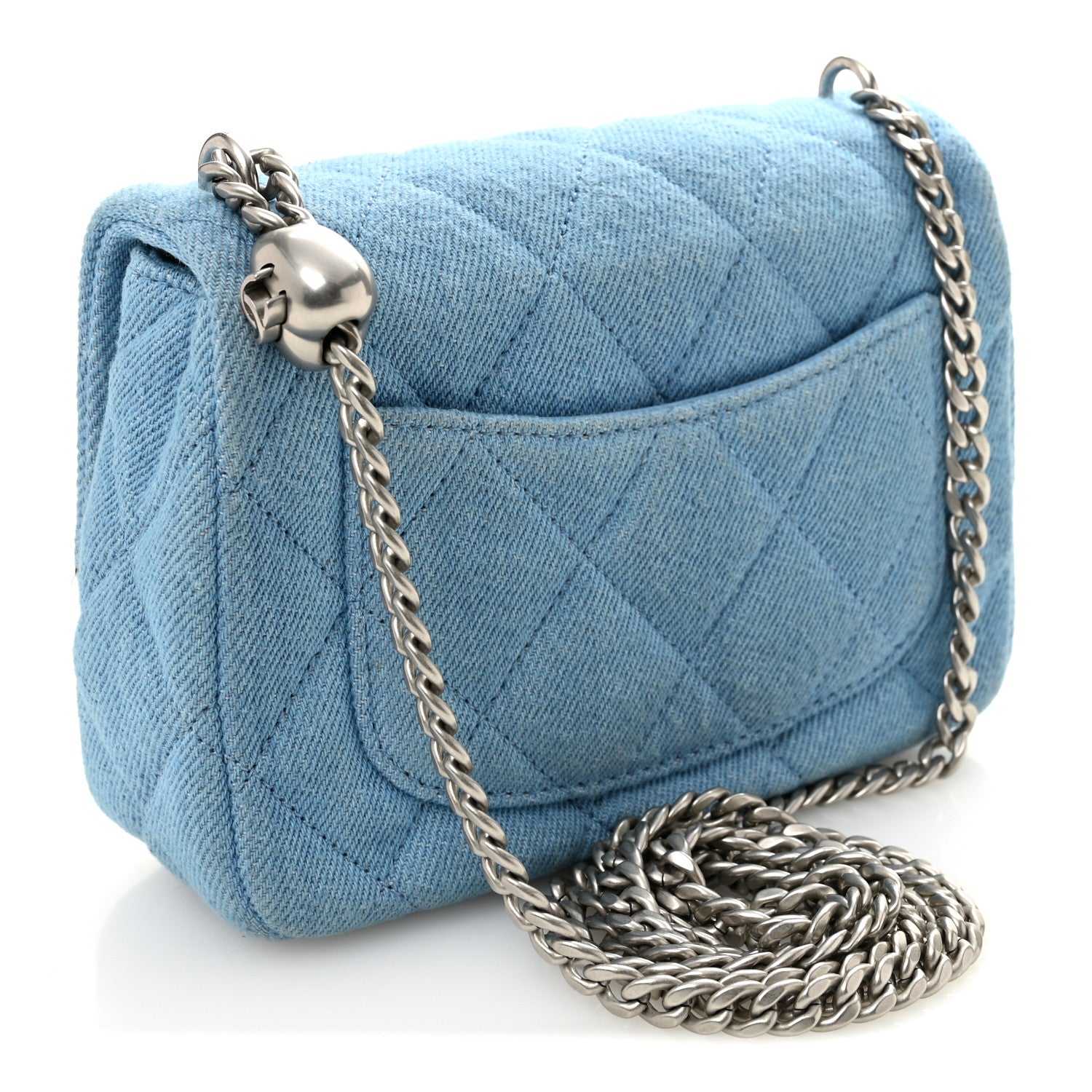 Chanel Denim Quilted Sweetheart Mini Flap Blue 3 of 10