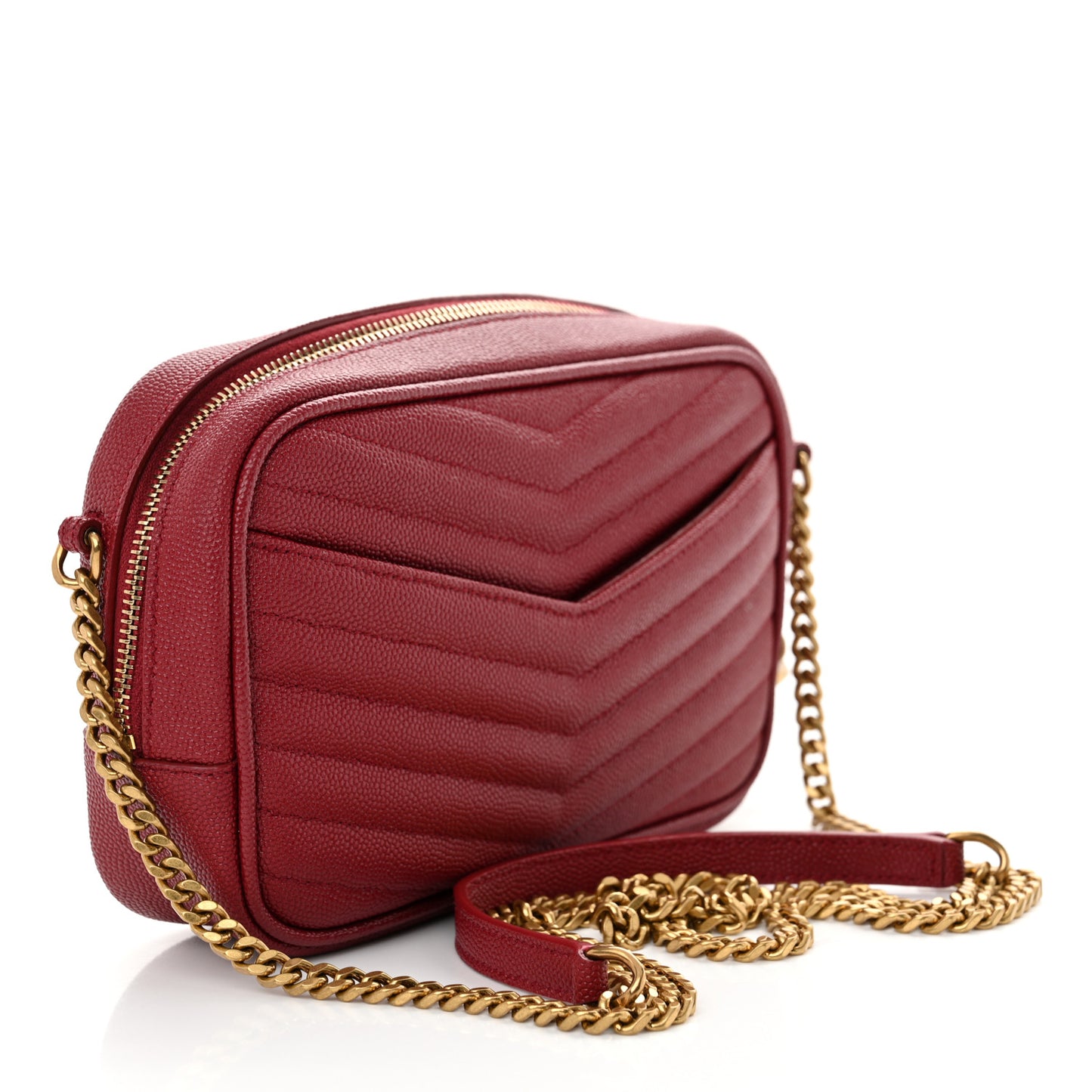 Grain De Poudre Matelasse Monogram Mini Lou Camera Bag Opyum Red