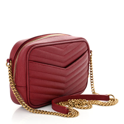 Saint Laurent Grain De Poudre Matelasse Monogram Mini Lou Camera Bag Opyum Red 3 of 10