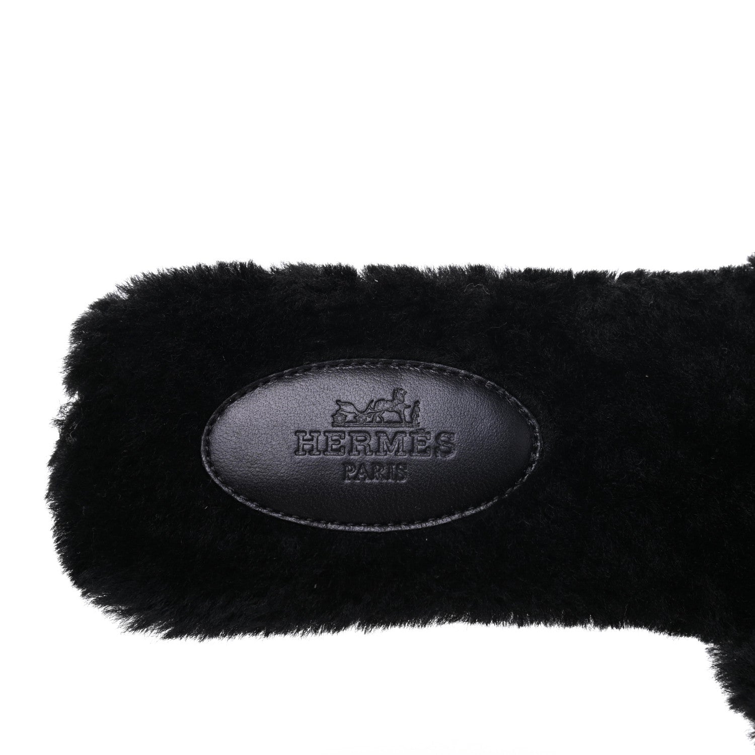 Hermes Woolskin Oran Sandals 40 Black 7 of 11