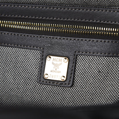 MCM Striped Visetos Satchel Phantom Grey 8 of 9