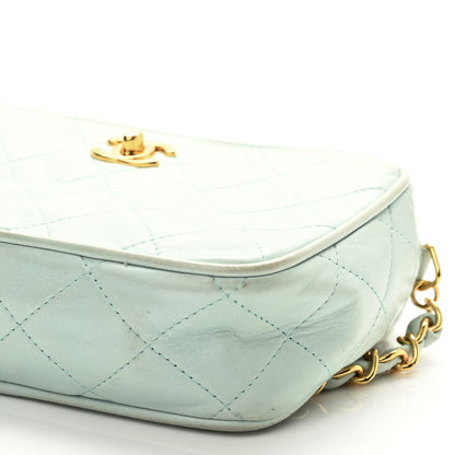 Chanel Lambskin Quilted CC Camera Case Light Blue 11 of 12