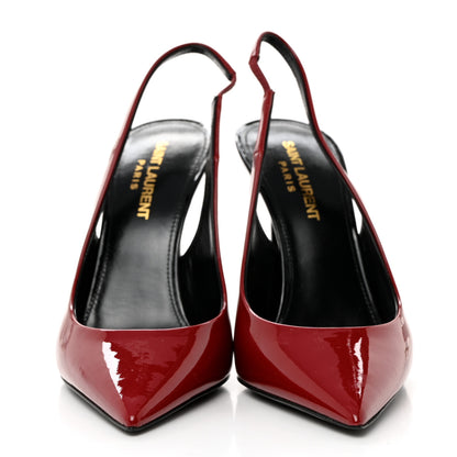 Saint Laurent Patent Calfskin Zoe 105 Slingback Pump 36.5 Red 2 of 8