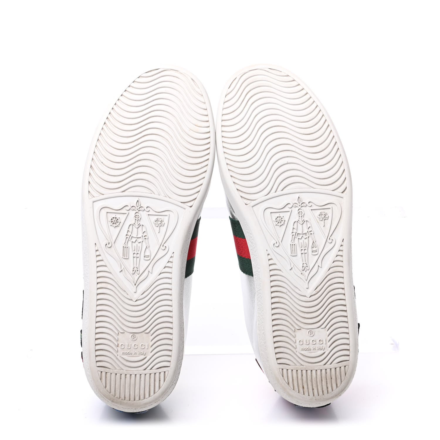 Gucci Metallic Calfskin Floral Embroidered Ace Sneakers 37 Silver 7 of 19