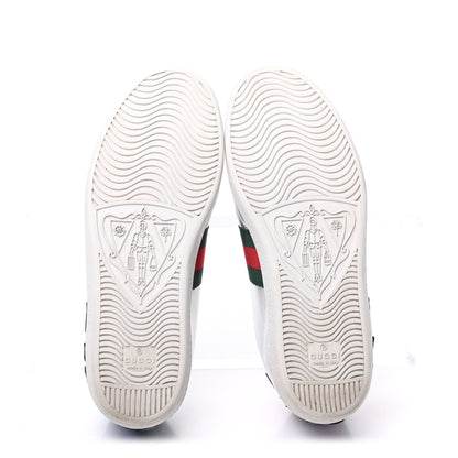 Gucci Metallic Calfskin Floral Embroidered Ace Sneakers 37 Silver 7 of 19