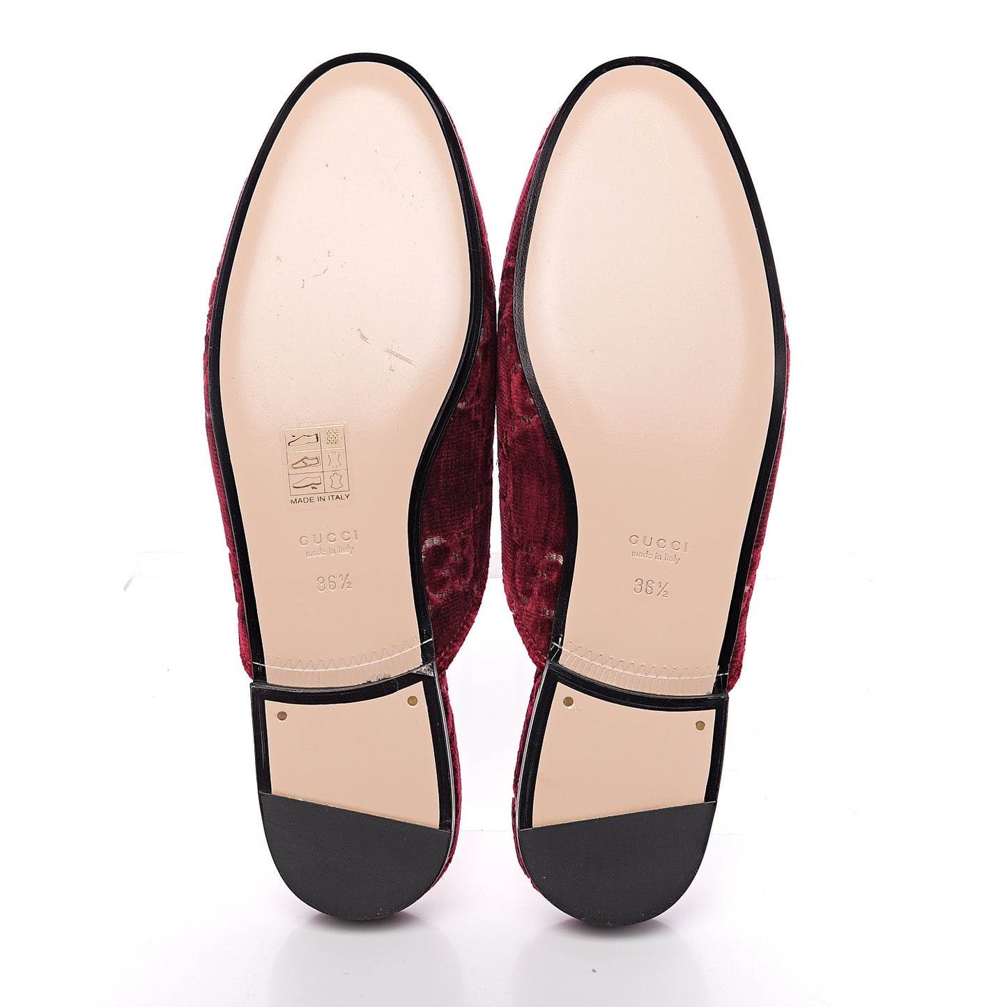Velvet GG Monogram Womens Princetown Slippers 36.5 Red Cipria