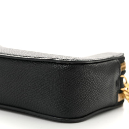 Valentino Garavani Grainy Calfskin VLogo Double Zip Camera Crossbody Bag Black 10 of 12