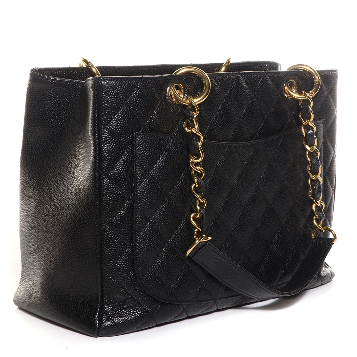 Caviar Quilted Grand Shopping Tote GST Black