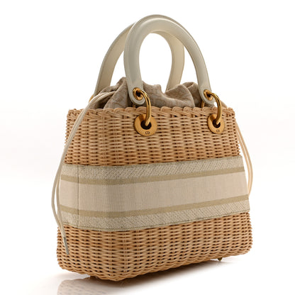 Christian Dior Wicker Oblique Medium Lady Dior Bag Beige 3 of 10