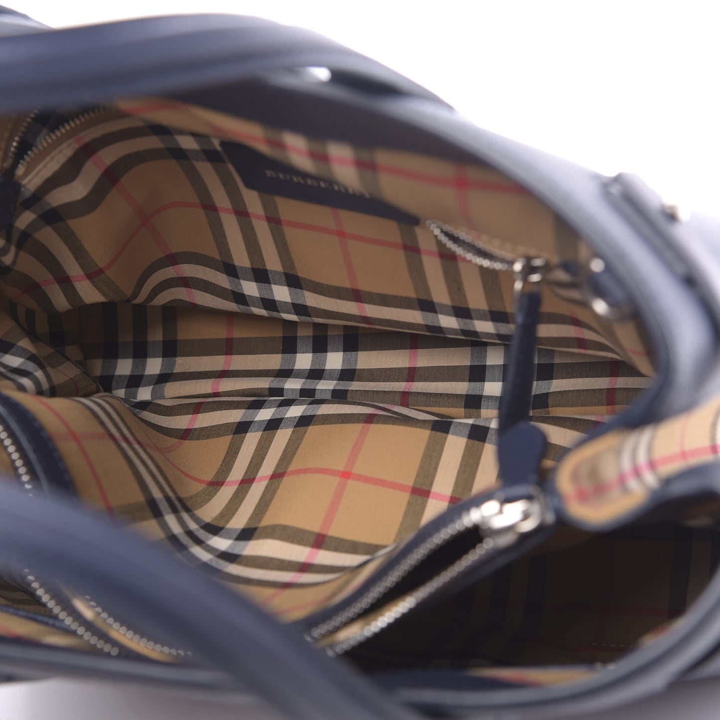 Derby Calfskin Vintage Check Medium Banner Tote Regency Blue