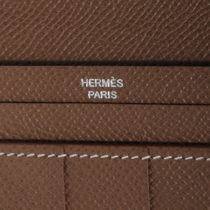 Hermes Epsom Bi Color Tri-Fold Bearn Wallet Jaune D or Etoupe 5 of 7