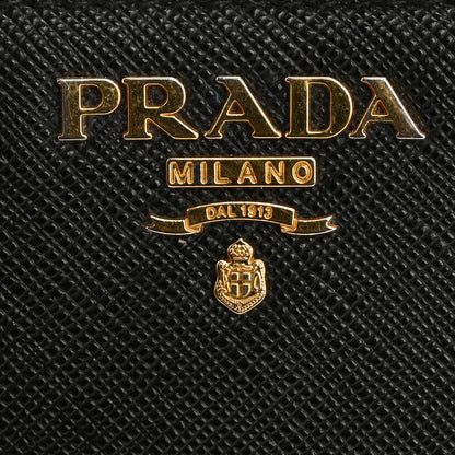Prada Saffiano Metal Zip Around Key Holder Black 11 of 12