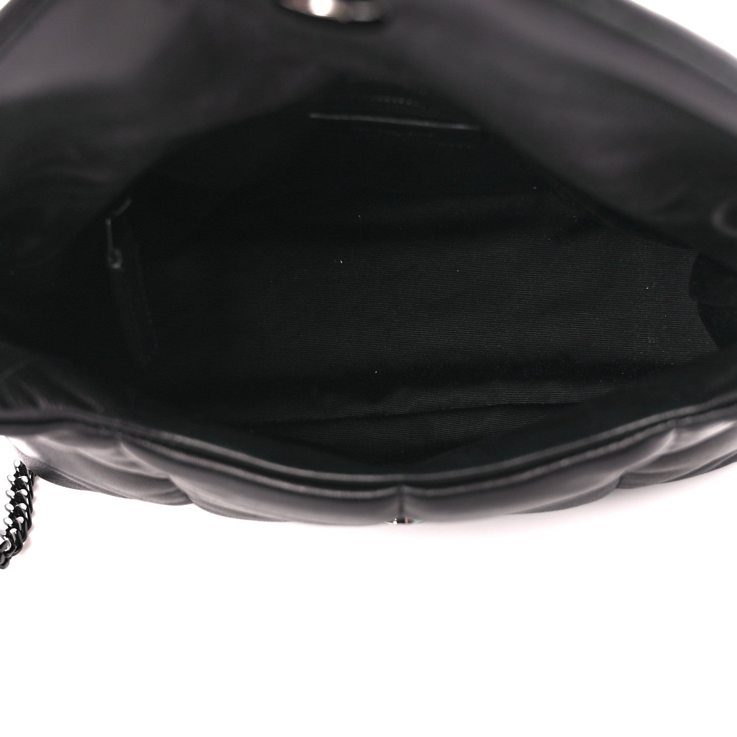 Saint Laurent Lambskin Quilted Monogram Monochrome Small Loulou Puffer Chain Satchel Black 5 of 11
