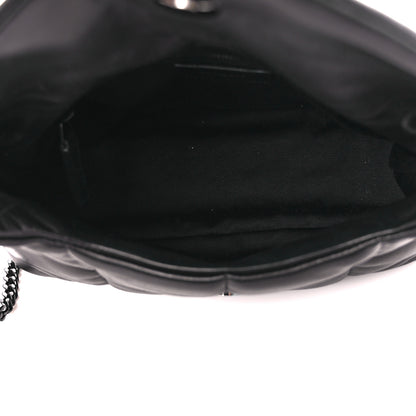 Saint Laurent Lambskin Quilted Monogram Monochrome Small Loulou Puffer Chain Satchel Black 5 of 11