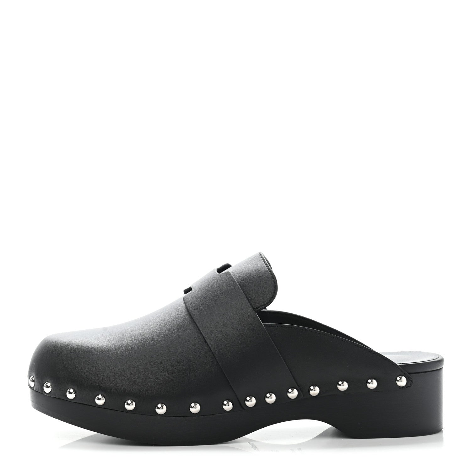 Hermes Calfskin Calya Mules 37 Black 1 of 7