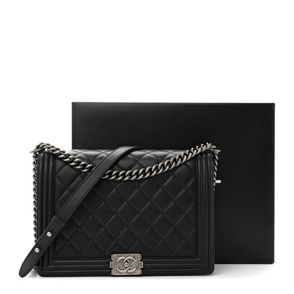 Chanel Lambskin Quilted Large Boy Flap Black 14 of 14