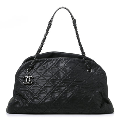 Chanel Iridescent Calfskin Large Just Mademoiselle Bowling Bag Black 1 of 13