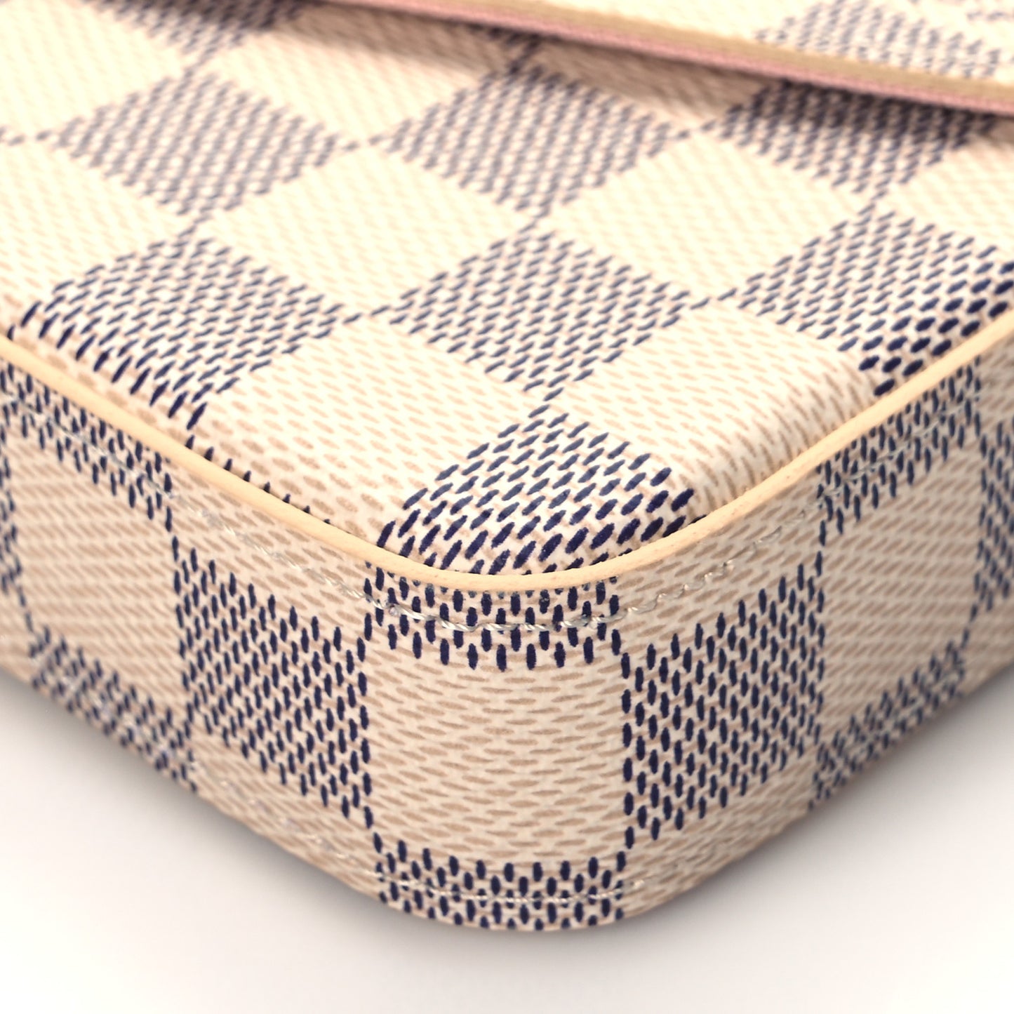 Damier Azur Pochette Felicie Chain Wallet Rose Ballerine