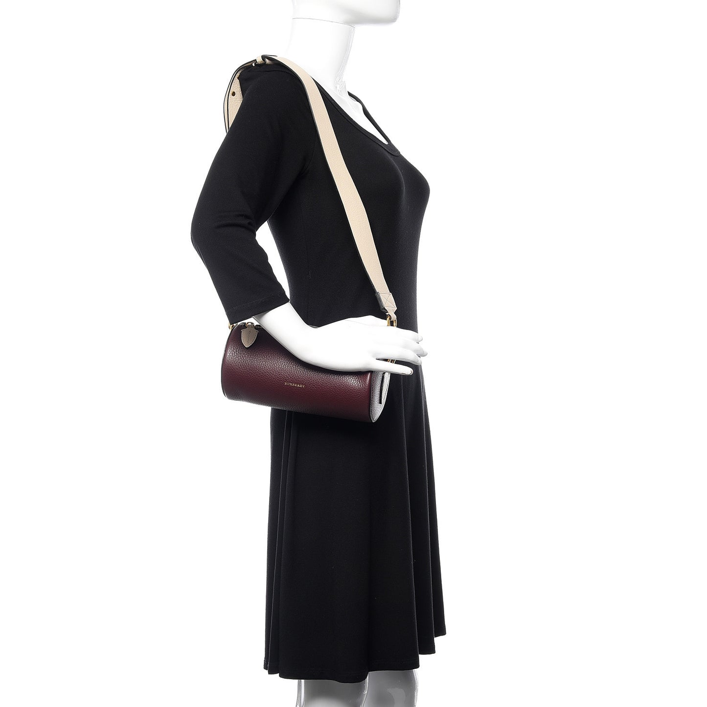 Calfskin The Barrel Bag Deep Claret Limestone