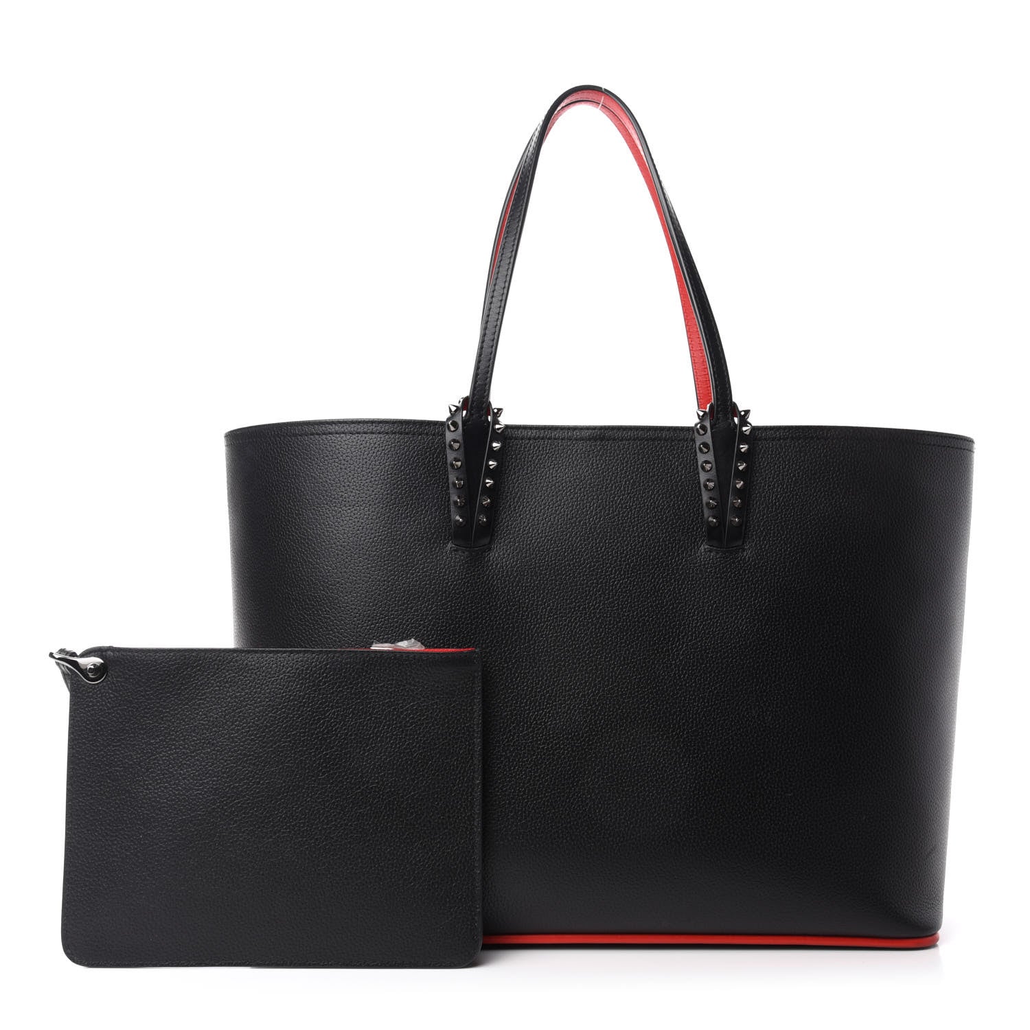 Christian Louboutin Calfskin Spikes East West Cabata Tote Black 1 of 10