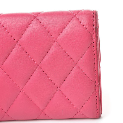 Chanel Lambskin Quilted Flap Card Holder Dark Pink 17 of 17